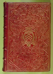 Obálka knihy s erbem Armanda-Jeana du Plessise, kardinála Richelieu (1585-1642) (červená kůže a zlato)