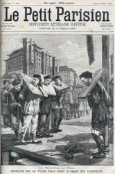 Boxerské povstání v Číně v roce 1898: Vzpoury na pranýř za útoky na Evropany. Obálka „“Le petit parisien““ z roku 1898.