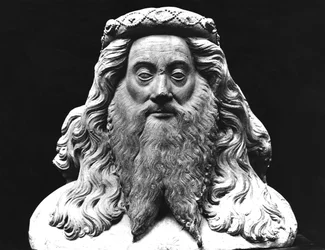 Busta z pohřební sochy Jana II. de Vienne († 1435), seigneura z Pagny, přezdívaného s dlouhým plnovousem, originál z 15. století (sádrový odlitek)