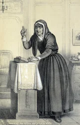 Catherine Théot - v „Historické galerii francouzské revoluce“ od Alberta Maurina, ed. Paříž 1843