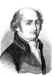 Charles Gilbert ROMME (1750-1795), francouzský matematik, revolucionář a politik. Rytina 1868