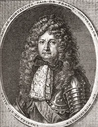 Charles de Sainte-Maure, vévoda z Montausier, 1610-1690. Francouzský voják a vychovatel dauphina Ludvíka, Velkého dauphina. Z Les Heures Libres, vydáno 1908.