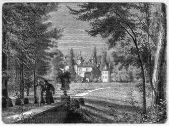 Chateau de Savigny-sur-Orge (Savigny sur Orge) sídlo Louise, Nicolas DAVOUT (1770 - 1823) Maršál říše - v „Dějinách impéria po historii konzulátu““ od Adolphe Thierse -1879 - soukromá sbírka