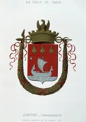 Znak města Paříže: Říše (Napoleon I.) - Patent dopis ze dne 29. ledna 1811 - v „“Armorial National de France””, H. Traversier, Paříž
