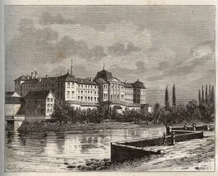 Commercy - La Meuse (55), Lorraine, Francie - rytina v „La France illustrée: geografie, historie, statistická správa“ od V.A. Malt-Brown. 1884