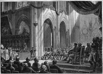 Konkordát z roku 1801 – Znovuzavedení katolických rituálů, Velikonoce, 8. dubna 1802 Notre-Dame v Paříži – Oficiální obnovení kultů za přítomnosti Bonaparta: Te deum a Notre Dame