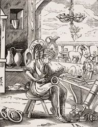 Coppersmith, reprodukce dřevorytu od Josta Ammana (1539-91) z 