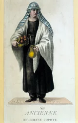 Koptská jeptiška v Egyptě v 18. století