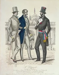 Kostým poslance se starým Národním shromážděním v pozadí, 1848