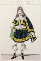 Kostým, který nosil herec Perrier v Le Misanthrope od Moliere (1622-73)