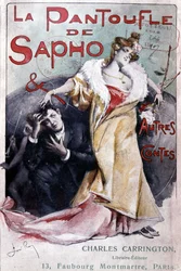 Obálka populárního románu „Sapho střevíček a jiné příběhy“, ed. Carrington, Paříž, konec 19. století - B.N.