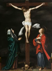 Ukřižování. Triptych Auberyho