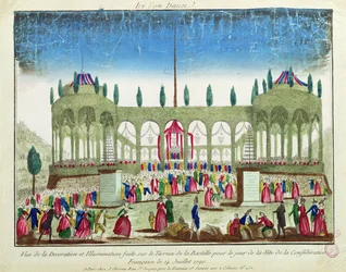 Výzdoba a osvětlení Bastily pro Svátek federace, 14. července 1790
