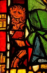Zobrazení lva na panelu svatého Petra: z Chapelle du Chateau, Rouen?