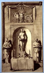 Design pro sochařský výklenek s Apollónem a jeho vozem, kolem roku 1760 (akvarel na papíře)
