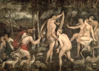Diana a Actaeon, škola Fontainebleau, polovina 16. století