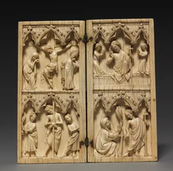 Diptych: Scény z Kristova umučení a posmrtného života, cca 1330-1350