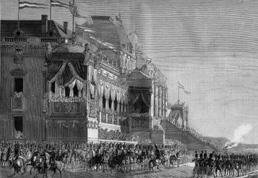 Distribuce orlů Napoleonem I. (1869-1821) na Champ de Mars, 5. prosince