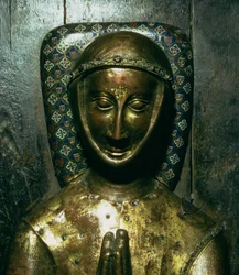 Podobizna Williama de Valence († 1296) hrabě z Pembroke, Limoges (poměděné dřevo)