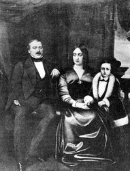 Emile Zola (1840-1902) a jeho rodiče, kolem 1846