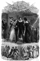 Emilie de Lavalette, známá jako Madame de la Valletta, nechala svého manžela Antoina Marie Chamanse, hraběte z Lavalette (1769-1830, ředitel pošty) během revoluce uprchnout z Concierge. Rytina v „Histoire des Papes-Kings-Queen and Emperor