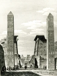 Vchod do Luxorského chrámu z Voyage dans la Basse et dans la Haute-Egypt od Dominique Vivant Denon (1747-1825) 1802