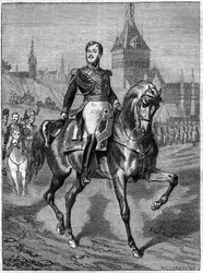 Jezdecký portrét generála Jeana Rappa (1771-1821) - Jean comte Rapp General francais (1772 -1821) - v „Dějinách impéria po historii konzulátu“ od Adolphe Thierse -1879 - soukromá sbírka