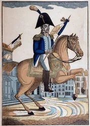 Jezdecký portrét generála Marie Josepha Gilberta Motiera, markýze de Lafayette (1757-1834) (La Fayette), vrchního velitele francouzské Národní gardy