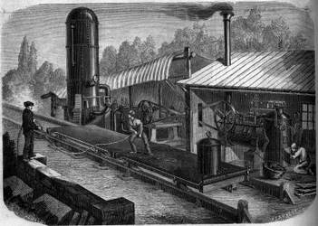 Esej o hydraulické skluzové železnici, kterou vynalezl inženýr Louis Dominique Girard (1815-1871) v La Jonchere, Vendee (45)