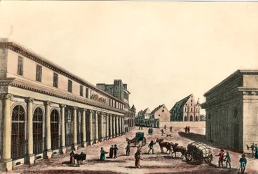 Vnější pohled na lékařskou fakultu v Paříži pod konzulátem (1799-1804). Rytina 19. století. Soukromá sbírka.