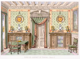 Fonde de cabinet de travail ve stylu Henriho II z Le Gared-Meuble,