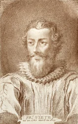 Francois Viete (1540-1603), ilustrace z Histoire des Mathematiciens od Alexandra Saveriena (1720-1805), vydané v Paříži 1766