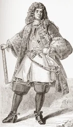 François de Neufville, 2. vévoda z Villeroy, 1644 1730. Francouzský voják. Z Les Heures Libres vydané v roce 1908.
