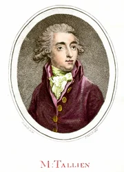 Francouzská revoluce: Portrét Jean Lambert (Jean-Lambert) Tallian (1767-1820) Francouzský revolucionář. Rytina 18. století. Soukromá sbírka