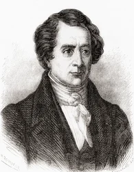 Francouzský matematik Dominique Francois Jean Arago, aka Francois Arago, z Les Merveilles de la Science, pub.1870