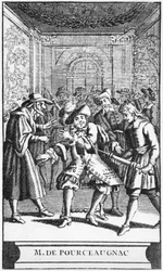 Frontispice ilustrace od Monsieur de Pourceaugnac od Moliere, c.1669