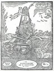 Frontispis k zemědělskému almanachu s portrétem Oliviera de Serres (1539-1619) 1816