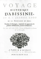 Frontispis k francouzskému překladu Cesty do Habeše od Jeronima Loba (asi 1596-1678) vydaného v roce 1728