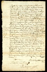 Smlouva o obchodu s kožešinami mezi Francoisem Francoeurem a čtyřmi voyageurs o přepravě zboží a nákupu bobřích pelet v Michilimackinacu a Chicagu, 1692 (viz také 332318)