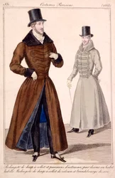Zimní kabáty Gentlemans, z Costumes Parisiens 1779