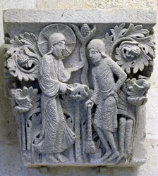 Bůh řekl Adamovi, aby obdělal půdu, původní hlavní město z hlavní lodi katedrály