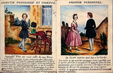 Gramatika pro děti. cca 1850 (barevná litografie)