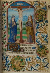 H/L-3-3 fol. 101r Ukřižování, z Knihy hodin, Použití Paříže, polovina 15. století
