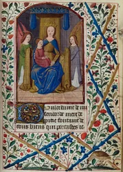H/L-3-3 fol. 148r Panna a dítě, z Knihy hodin, Použití Paříže, polovina 15. století