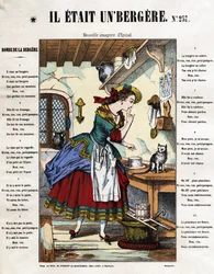 Byl to pastýř. Dětská píseň. Obrázek Epinal z 19. století.