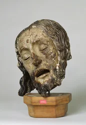 Hlava Krista (lakované dřevo)