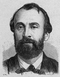 Henri Giffard (1825-1882) francouzský vynálezce parního aerostatu, rytina