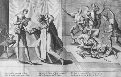 Jindřich III. Francouzský zavražděný Jacquesem Clémentem, 1. srpna 1589