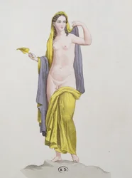Hermafrodit, z pompejské fresky, kolem roku 1800