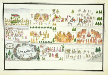 Hinduistické festivaly včetně Dasehra, Diwali a Holi z The Gentil Album, vydaného v roce 1774